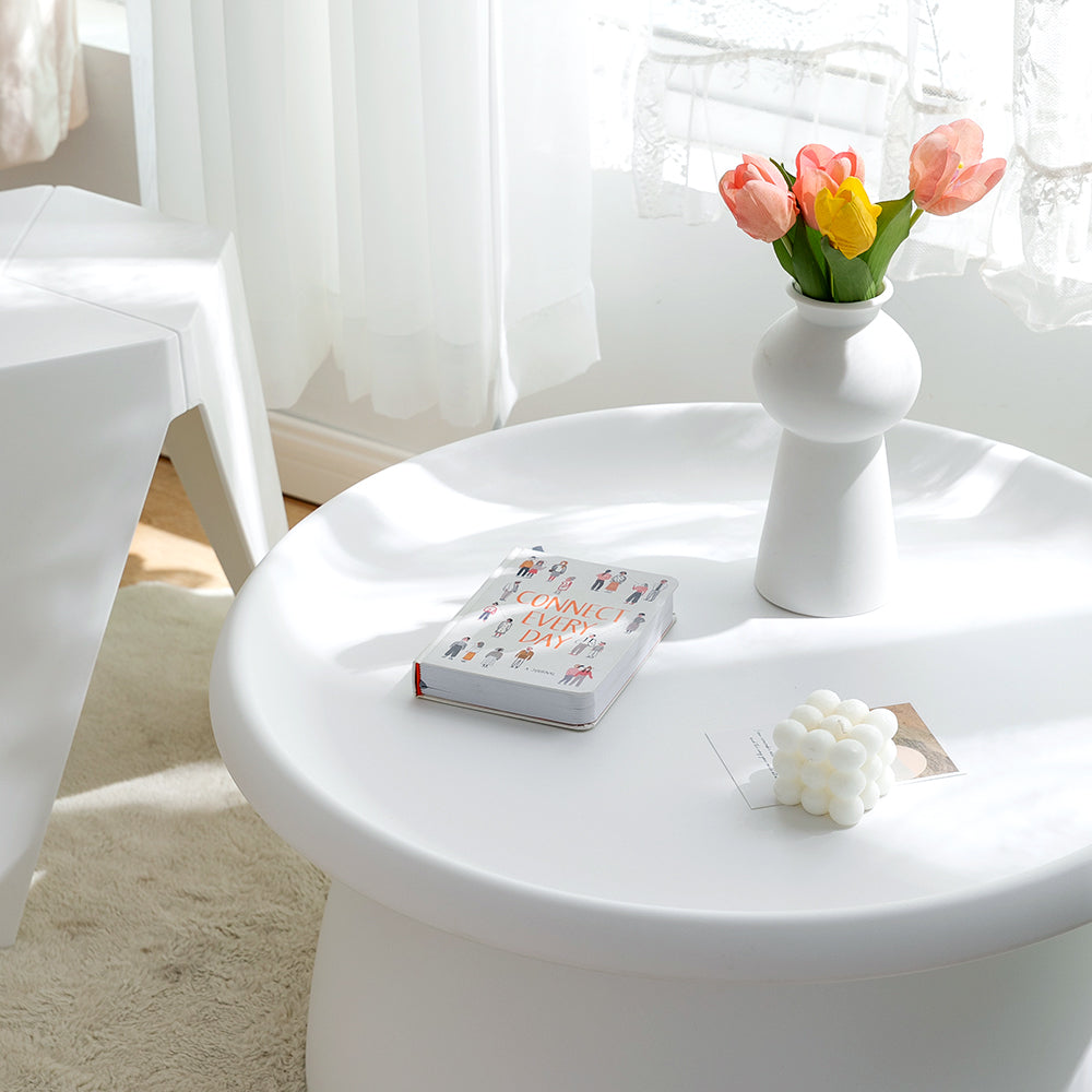 Iliana Coffee Table Round 71cm Plastic - White