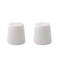 Set of 2 Cupcake Stool Plastic Stacking Bar Stools Dining Chairs Kitchen - White