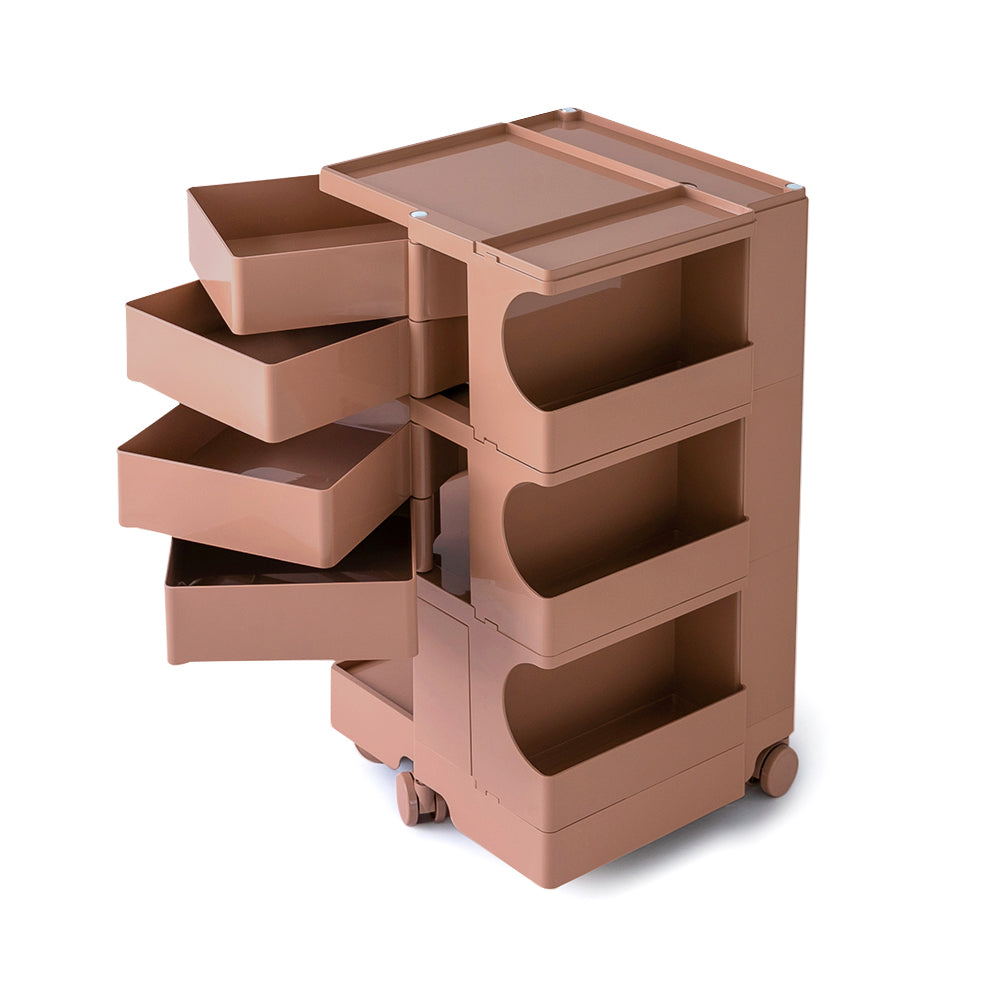Vernon PP Plastic Bedside Tables Side Tables Nightstand Organizer Replica Boby Trolley 5 Tier with 4 Drawers - Pink