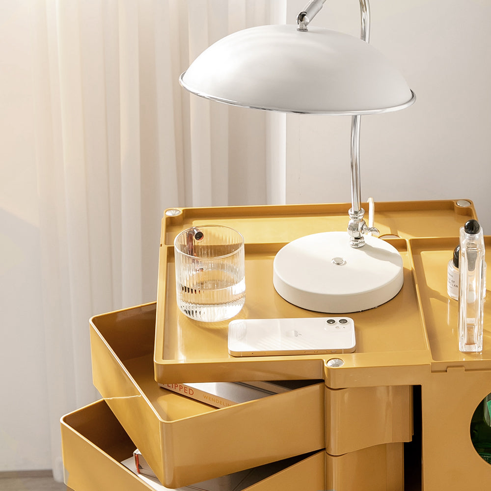 Vernon PP Plastic Bedside Tables Side Tables Nightstand Organizer Replica Boby Trolley 5 Tier with 4 Drawers - Yellow