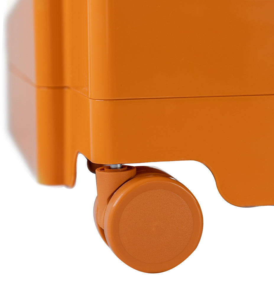 Vernon PP Plastic Bedside Tables Side Tables Nightstand Organizer Replica Boby Trolley 3 Tier with 2 Drawers - Orange