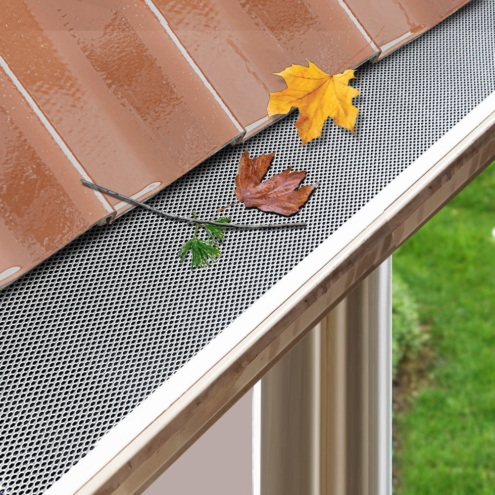 30-piece Aluminium Gutter Guard Leaf Mesh- Silver