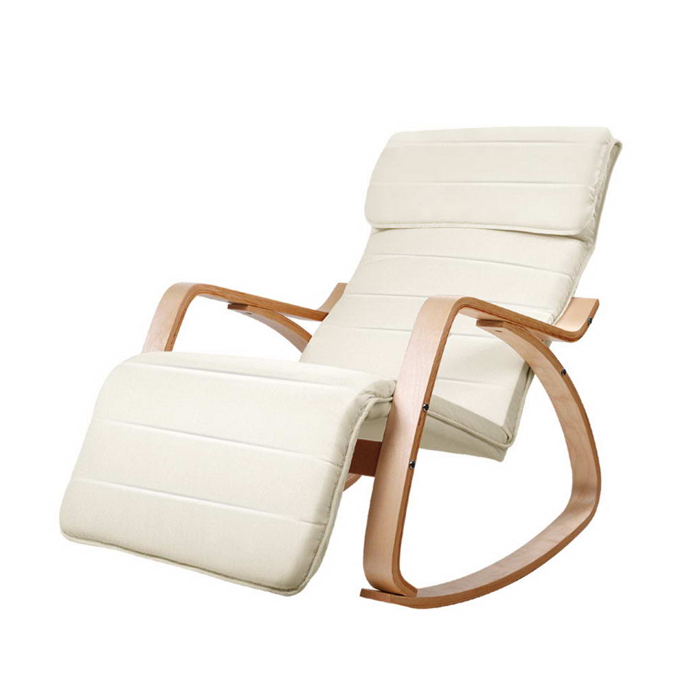 Maribel Rocking Armchair Footrest Nursing - Beige