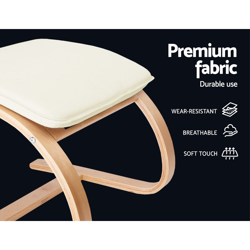 Mayra Rocking Armchair Footstool Bentwood - Beige