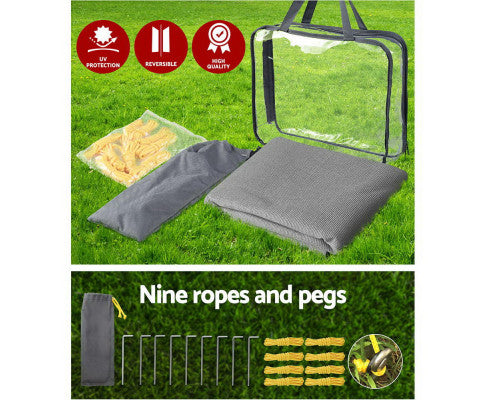 Caravan Privacy Screen Roll Out Awning 1.95 x 2.2M Sun Shade End Wall Side Grey