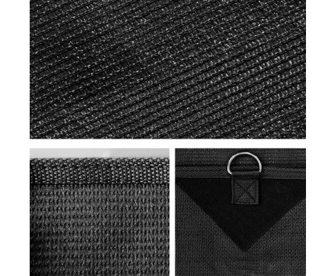 Caravan Privacy Screen Roll Out Awning 1.95x2.2M Sun Shade End Wall Side Black
