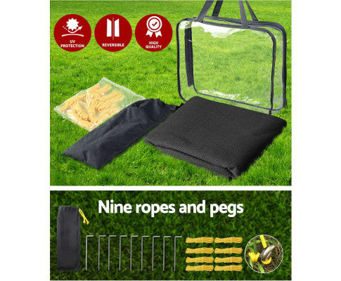 Caravan Privacy Screen Roll Out Awning 1.95x2.2M Sun Shade End Wall Side Black