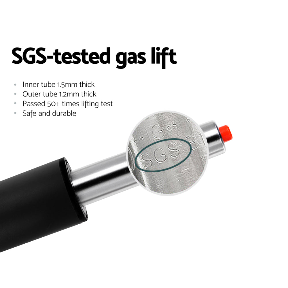 Set of 2 Hobart Bar Stools Kitchen Stool Chairs Dining Gas Lift Swivel Leather - Black