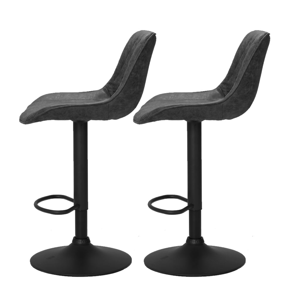 Set of 2 Barcelona Bar Stools Kitchen Stool Chairs Metal Barstool Dining Chair - Black
