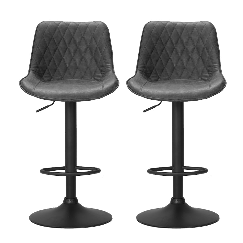 Set of 2 Barcelona Bar Stools Kitchen Stool Chairs Metal Barstool Dining Chair - Black