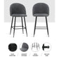 Set of 2 Oxford Bar Stools Kitchen Dining Chair Stool Chairs - Charcoal