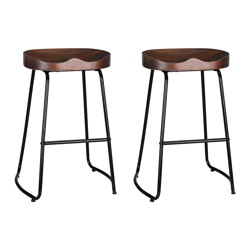 Set of 2 Reggio Tractor Seat Bar Stools - Black