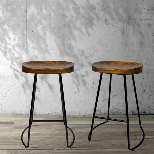 Set of 2 Reggio Tractor Seat Bar Stools - Black