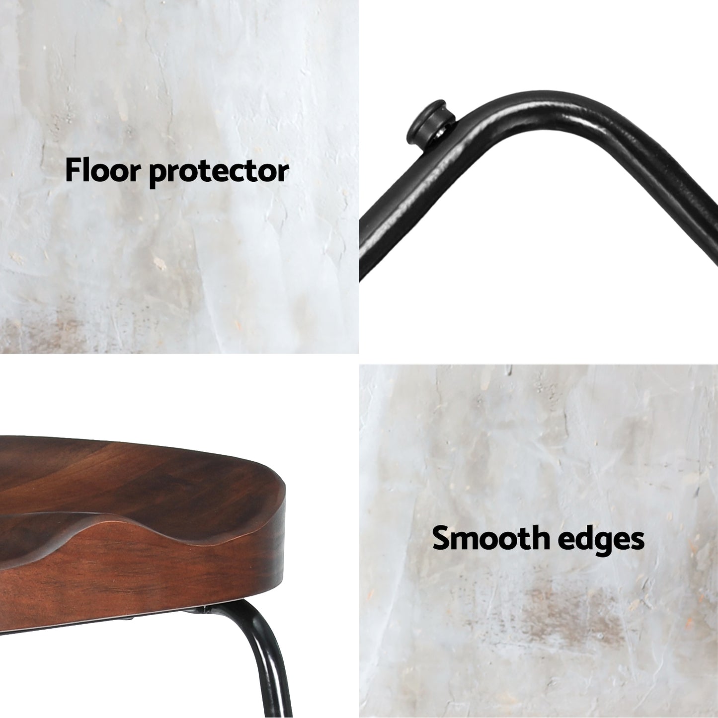 Set of 4 Reggio Tractor Seat Bar Stools - Wood