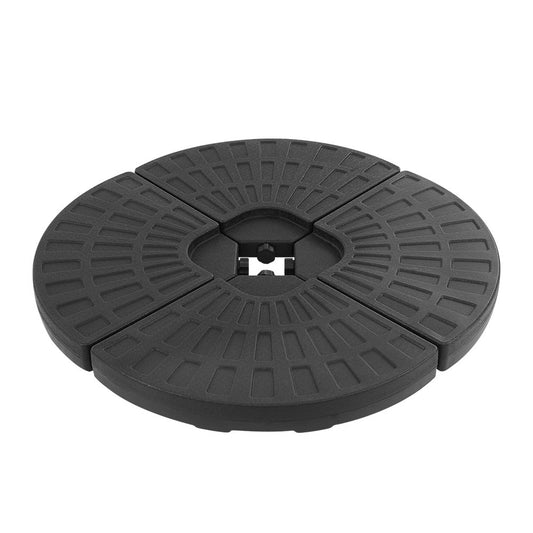 Wahiawa Set of 4 Stand Base Pod Plate Sand/Water Patio Cantilever Fanshaped  (Base only) - Black