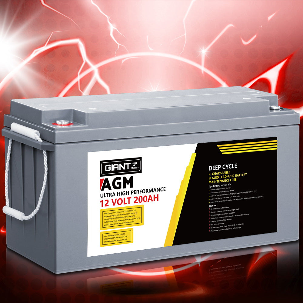 Buy 200Ah Deep Cycle Battery 12V AGM Marine Sealed Power Solar
