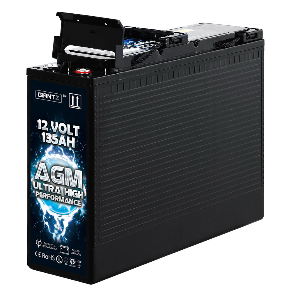 Deep Cycle Battery 12V 135Ah Slim Box Portable Solar Caravan Camping