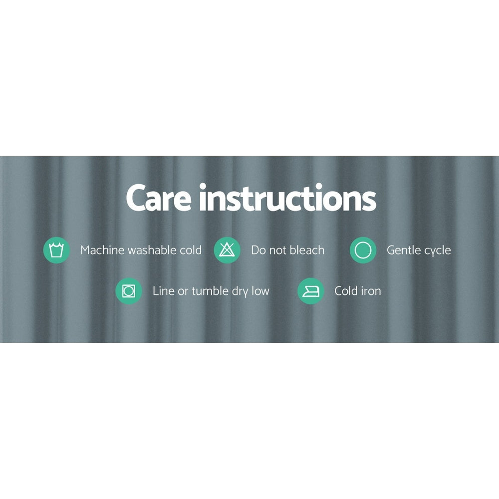 Set of 2 Blockout Curtains Blackout Window Curtain Eyelet 140x230cm Grey