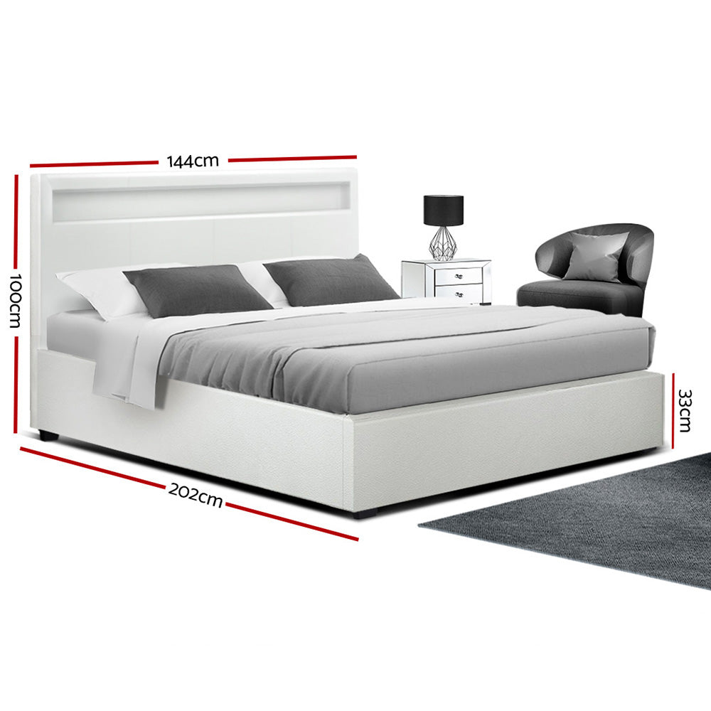 Mars Bed & Mattress Package - White Double