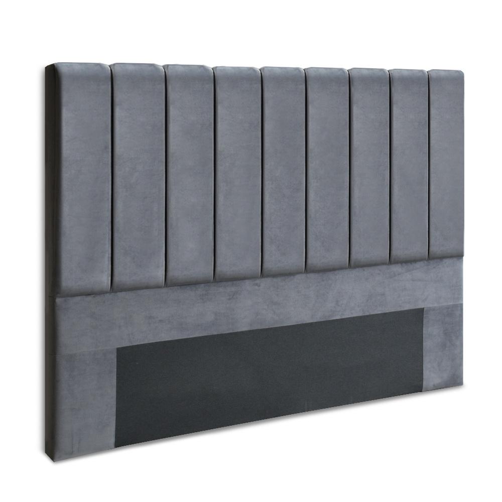 Bed Headboard Velvet - Grey King