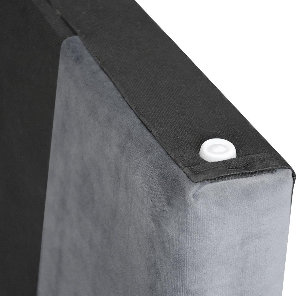 Bed Headboard Velvet - Grey Queen