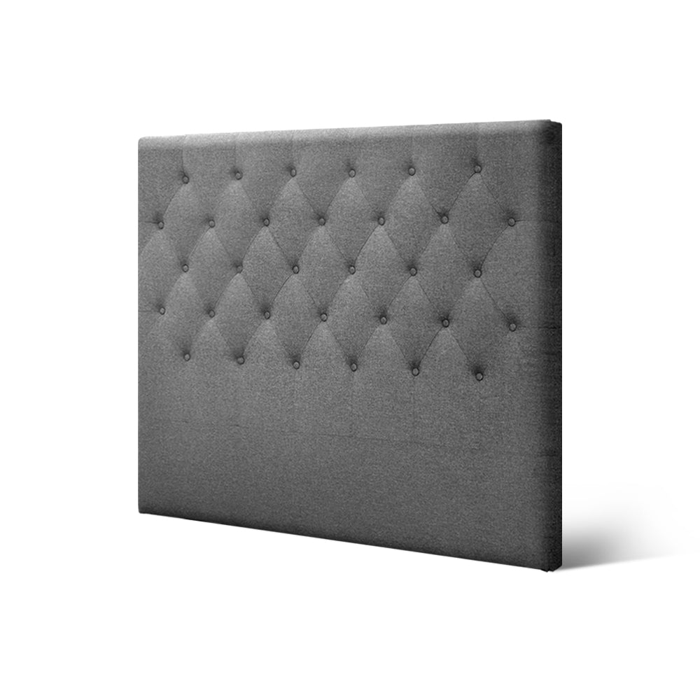 Bed Headboard Fabric - Grey King Single