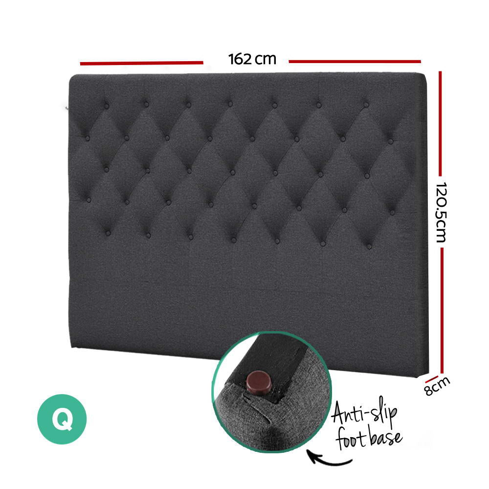 Bed Headboard Fabric - Charcoal Queen