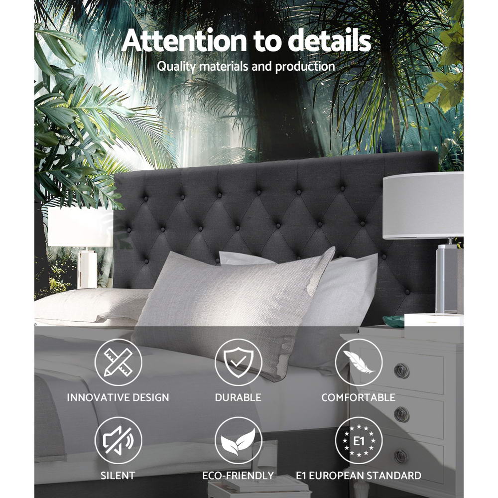 Bed Headboard Fabric - Charcoal Queen