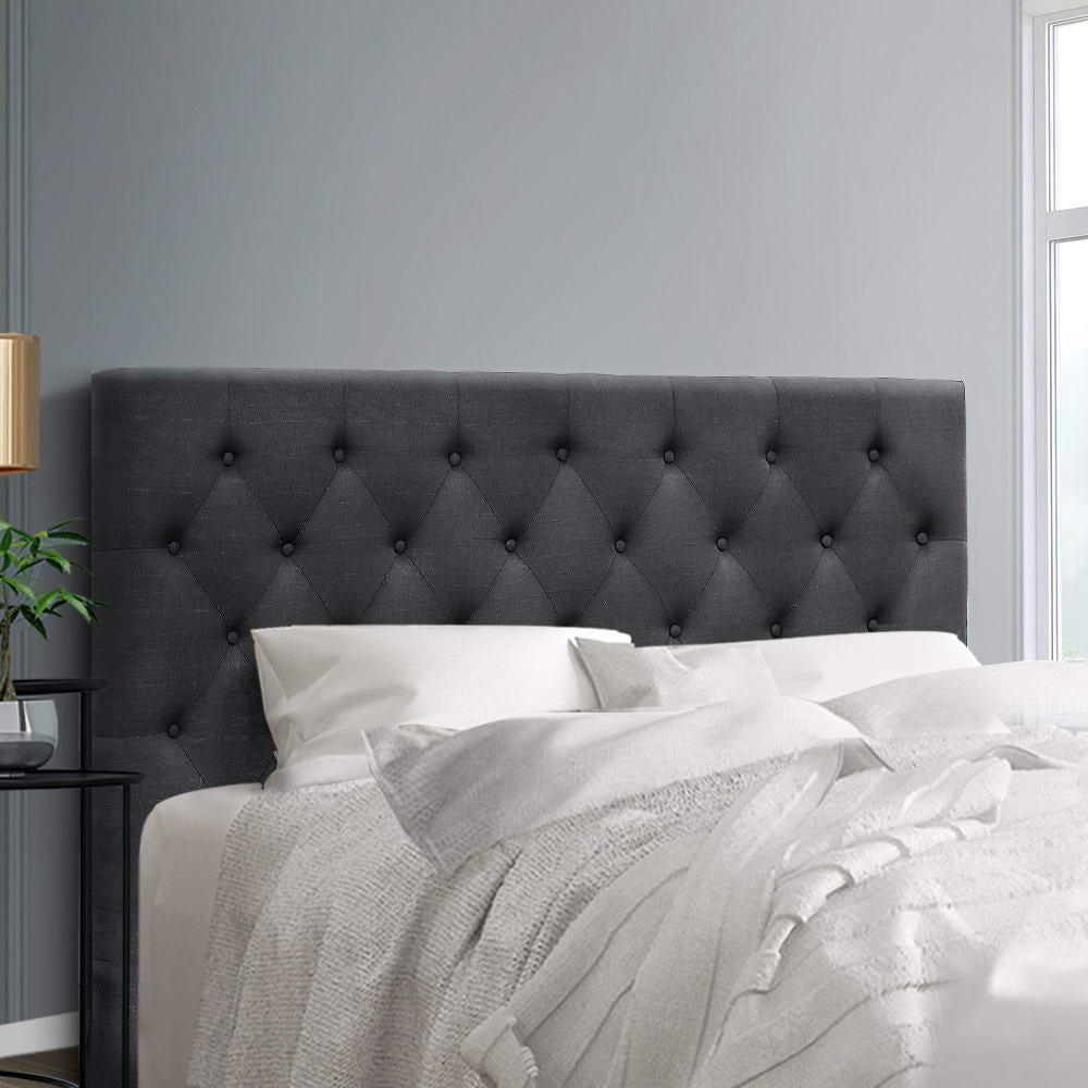 Bed Headboard Fabric - Charcoal Queen