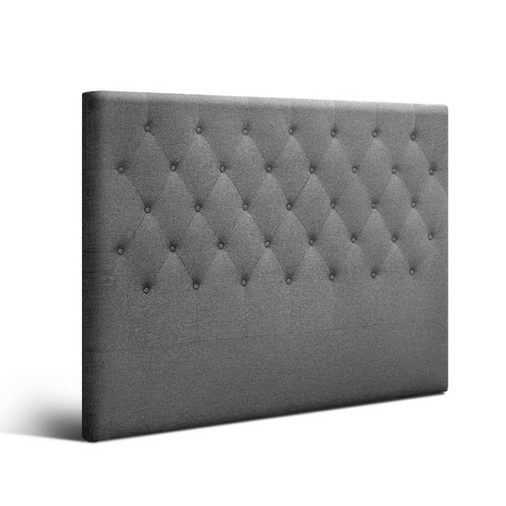 Bed Headboard Fabric Frame Base - Grey Queen