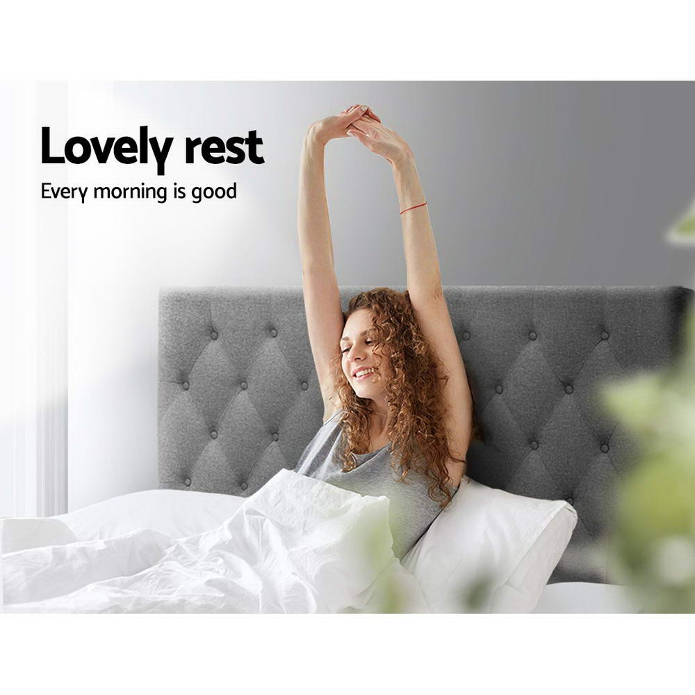 Bed Headboard Fabric - Grey Queen