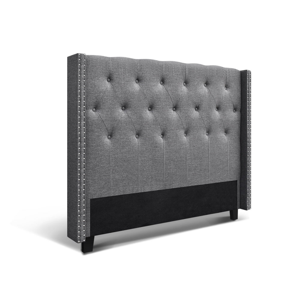 Bed Headboard Fabric - Grey Queen