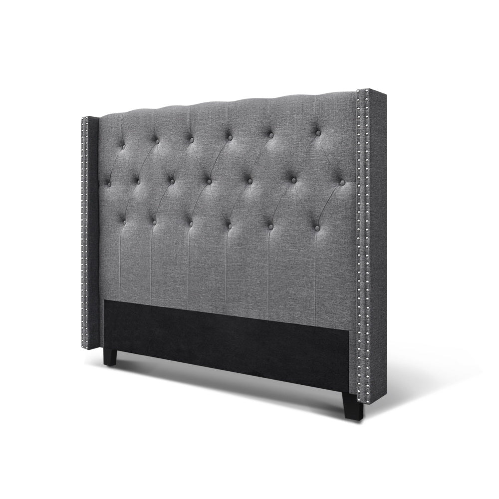Bed Headboard Fabric - Grey Queen