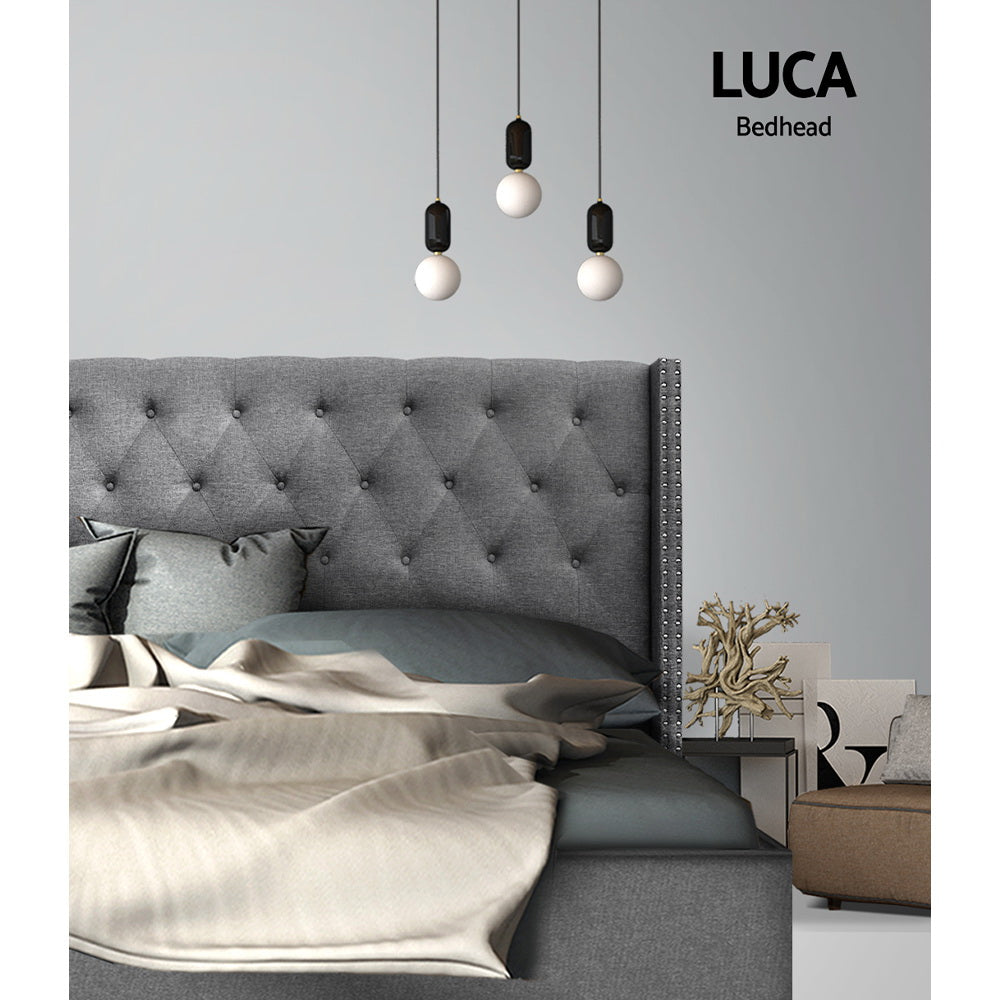 Bed Headboard Fabric - Grey Queen