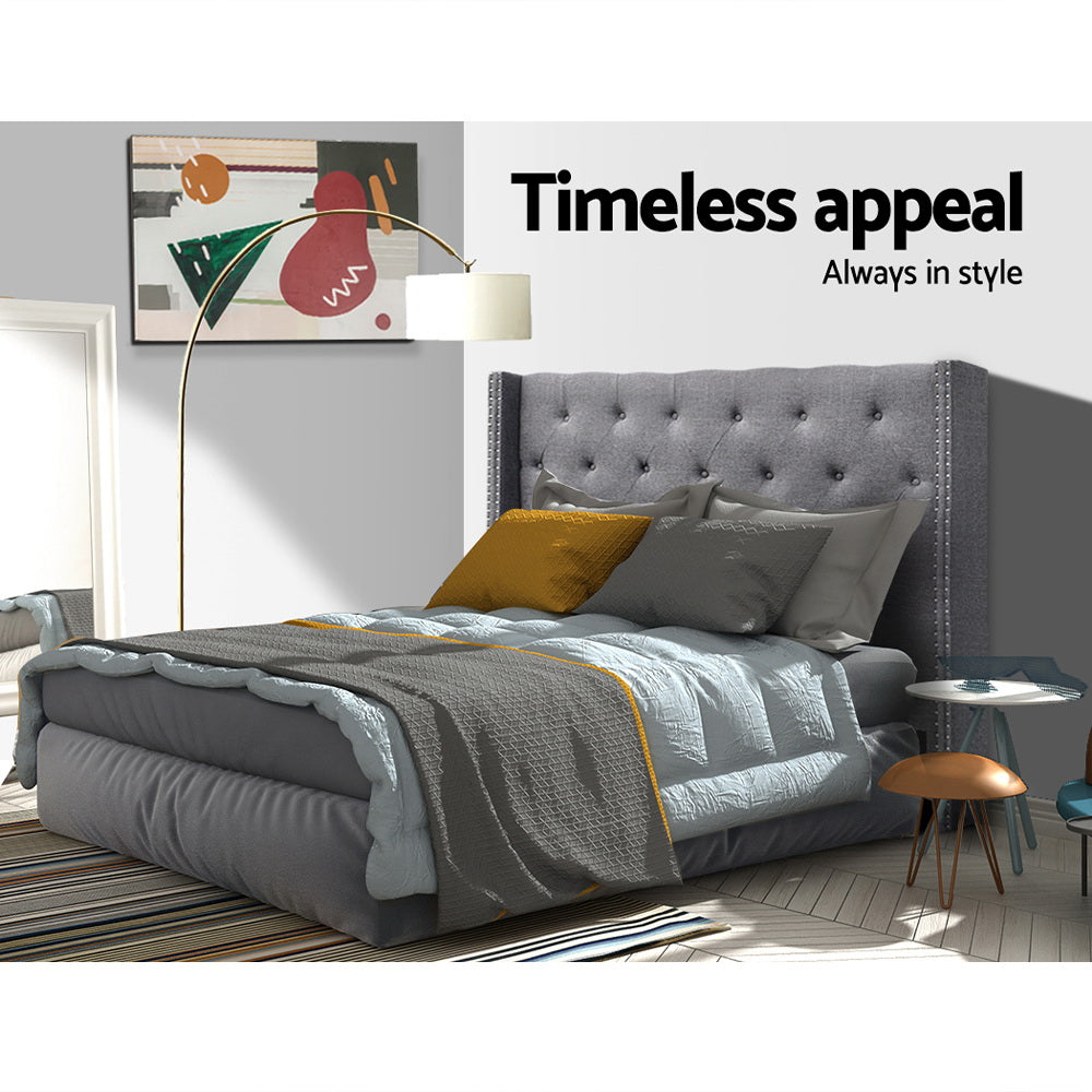 Bed Headboard Fabric - Grey Queen