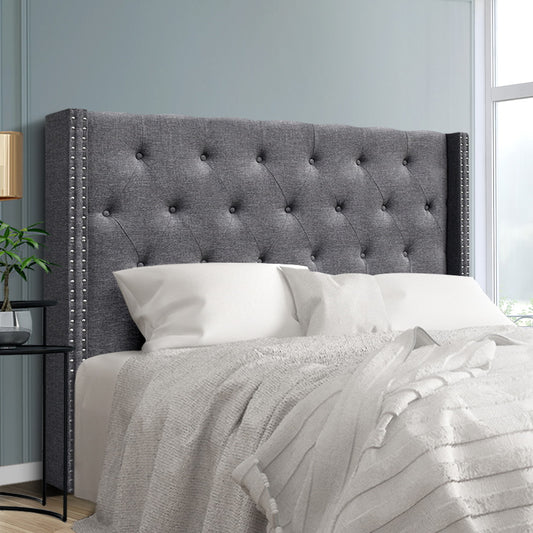 Bed Headboard Fabric - Grey Queen
