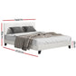 Sean Bed Frame Fabric Boucle Platform Wooden - White Double