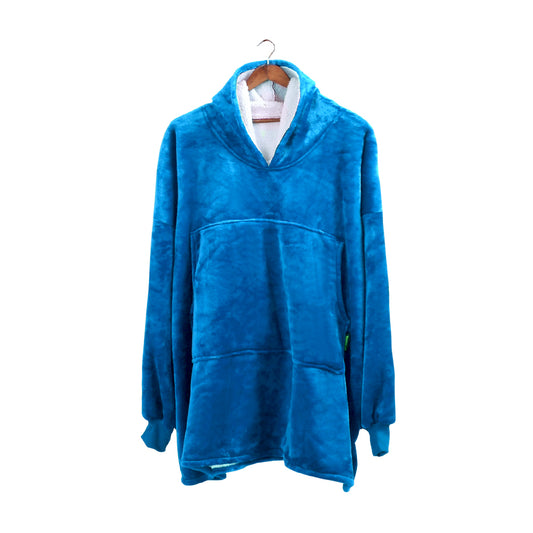 Winona Soft Blanket Plush Warm Fleece Sherpa Hoodie Sweatshirt Huggle Pajamas - Navy
