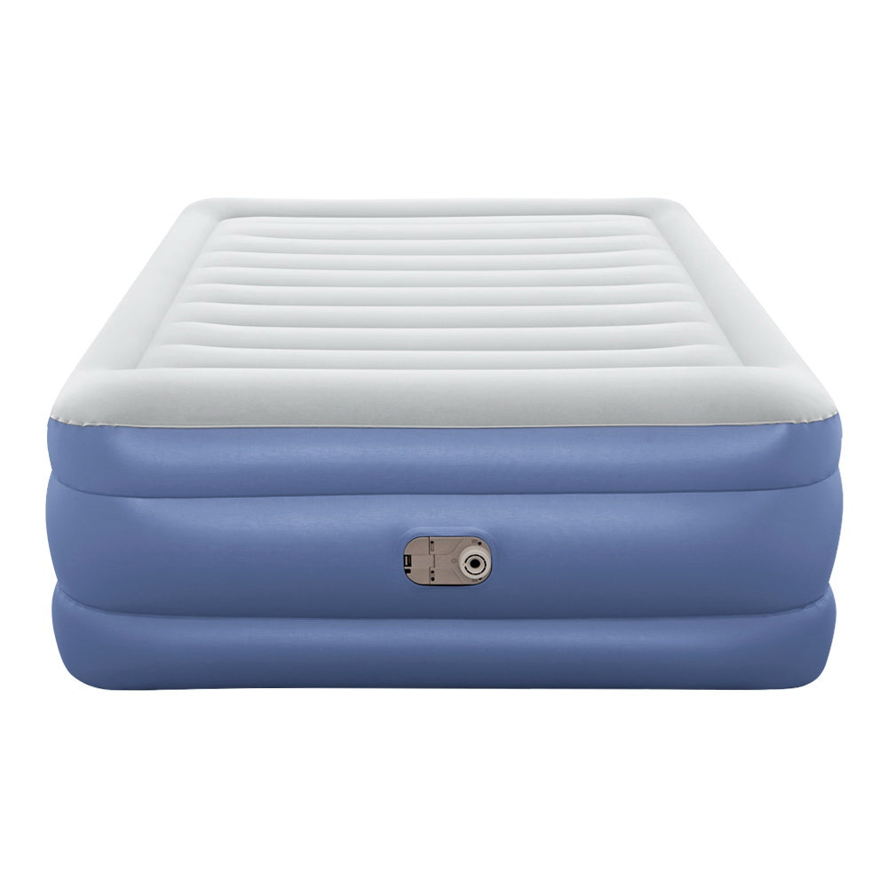 Factory Buys 61cm Air Mattress Inflatable Bed Airbed - Blue Queen