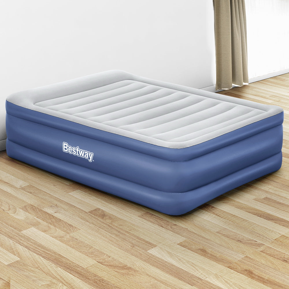 Factory Buys 61cm Air Mattress Inflatable Bed Airbed - Blue Queen