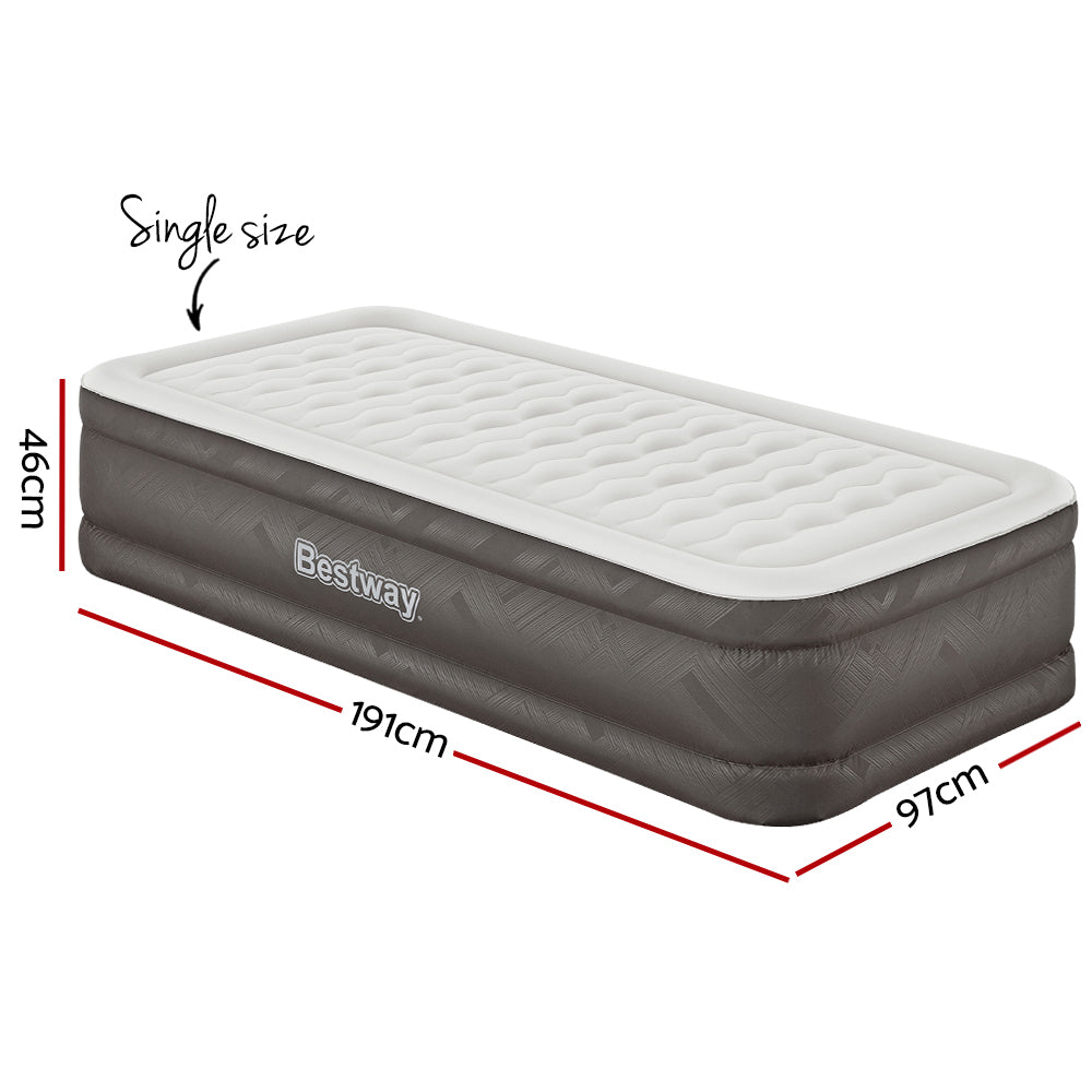 Factory Buys 46cm Air Mattress Inflatable Bed Airbed - Grey Single