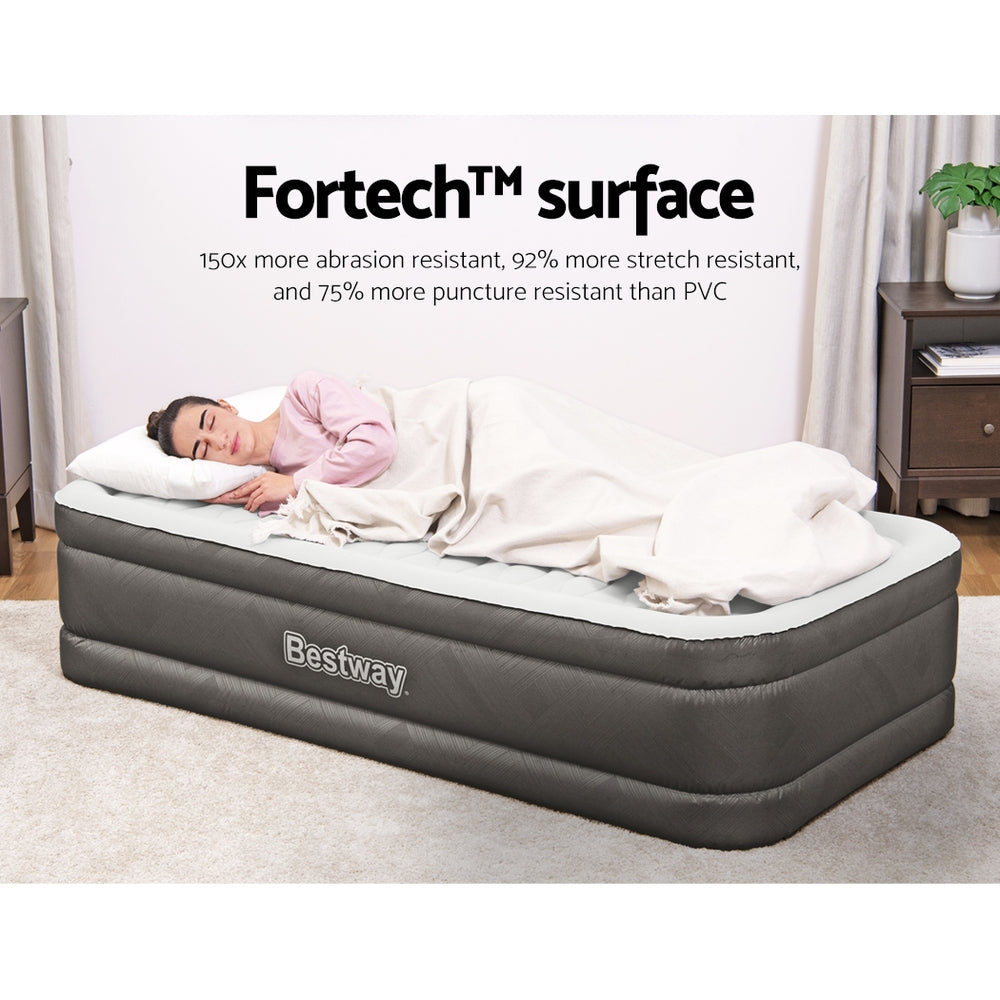 Factory Buys 46cm Air Mattress Inflatable Bed Airbed - Grey Single