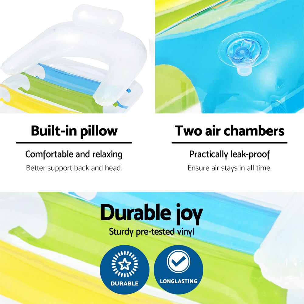 Factory Buys Pool Float Inflatable Lounge Seat Pillow Bed
