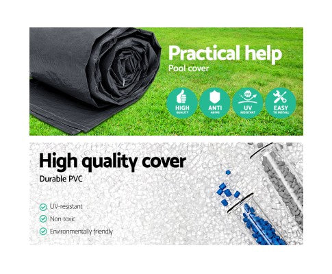 Factory Buys Pool Cover Fits 3.66m/12ft Round Swimming Pool PVC Blanket 3.7m