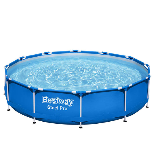 Bestway Swimming Pool 366x76cm Steel Frame Round Above Ground Pools 6473L with Filter Pump