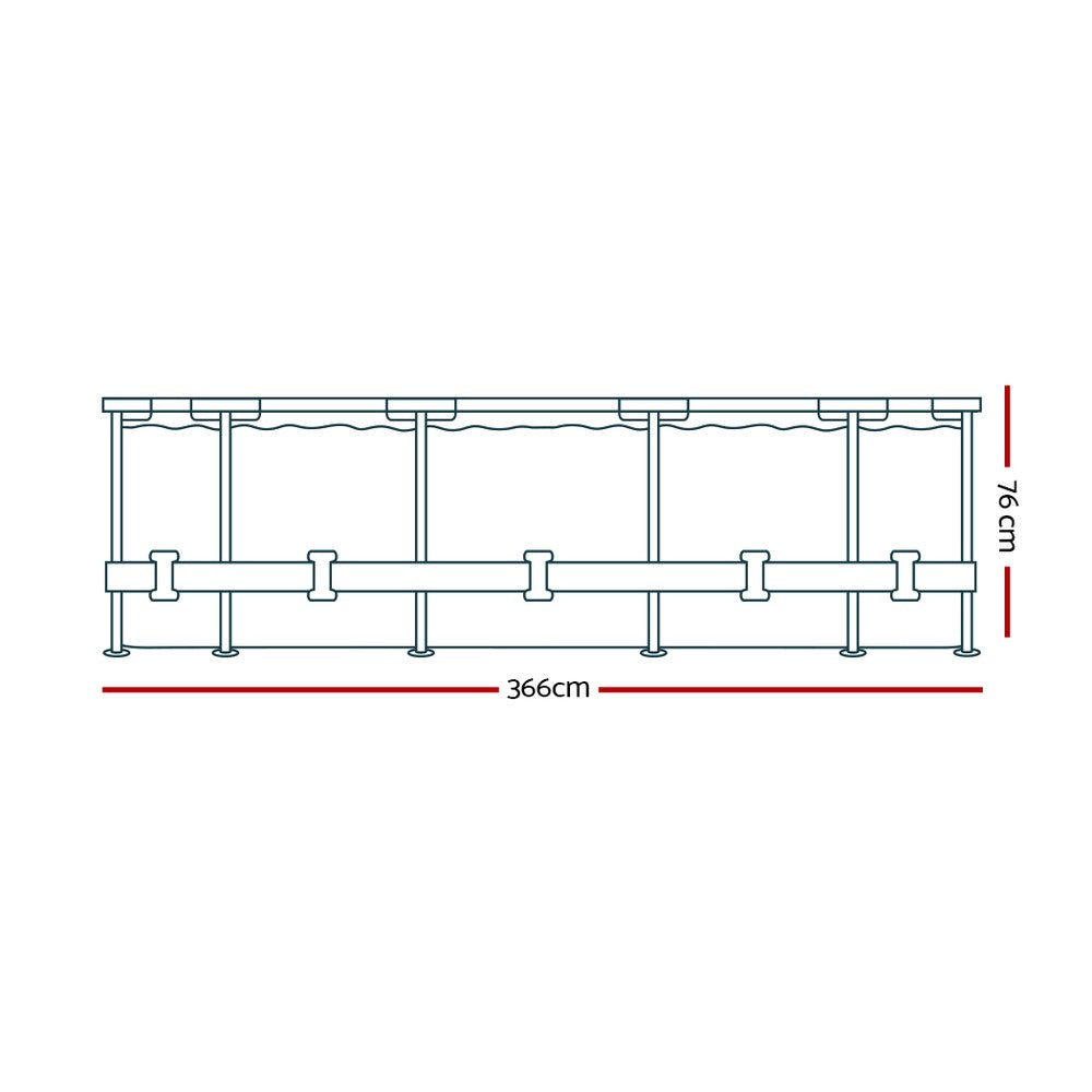 Bestway Swimming Pool 366x76cm Steel Frame Round Above Ground Pools 6473L with Filter Pump