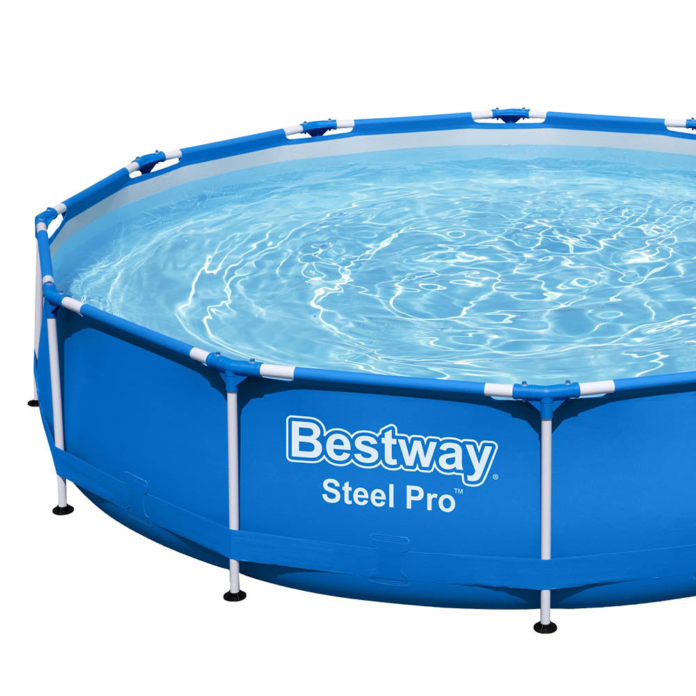 Bestway Swimming Pool 366x76cm Steel Frame Round Above Ground Pools 6473L with Filter Pump
