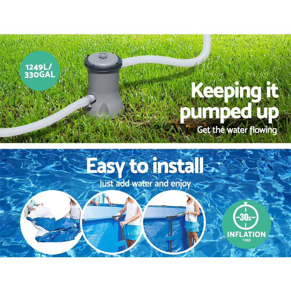 Bestway Swimming Pool 366x76cm Steel Frame Round Above Ground Pools 6473L with Filter Pump