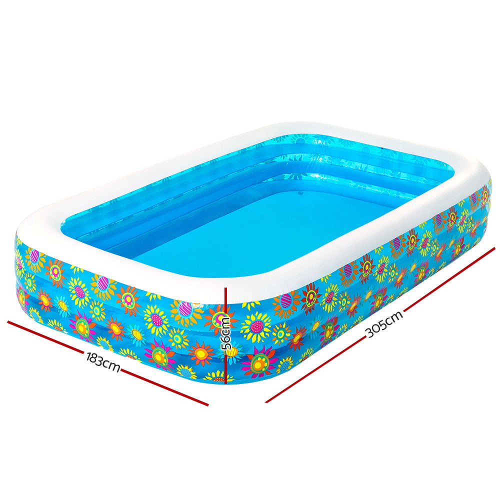 Factory Buys Kids Pool 305x183x56cm Inflatable Above Ground Swimming Pools 1161L