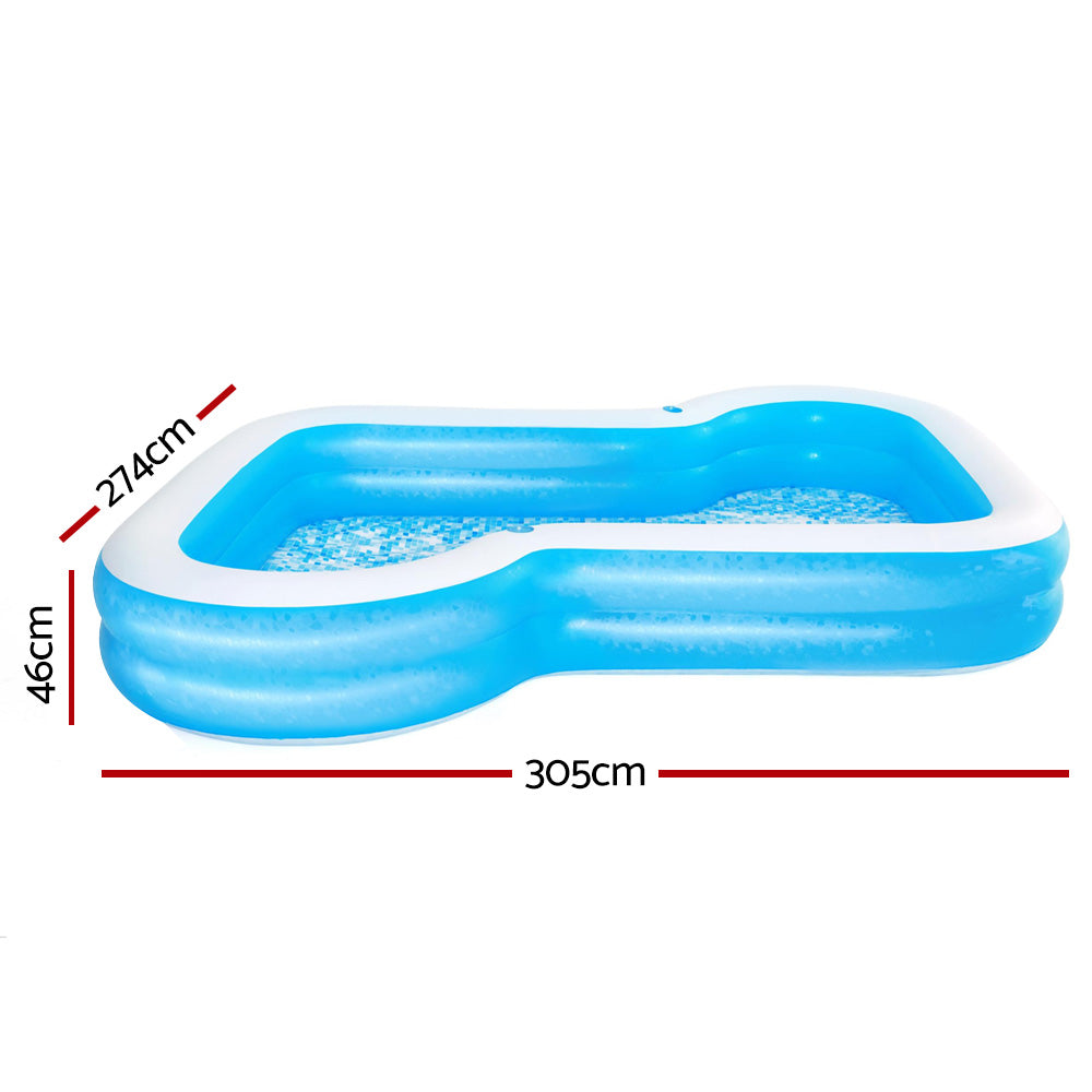 Swimming Pool Kids Above Ground Inflatable Rectangular Family 3M Pools